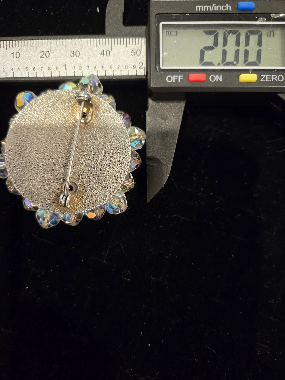 Vintage Crystal Aurora Cluster Brooch Large Aprox 2
